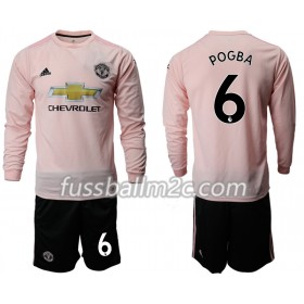 Fußballtrikots Manchester United POGBA 6 Kinder Auswärts Trikotsatz 2018-2019 Langarm